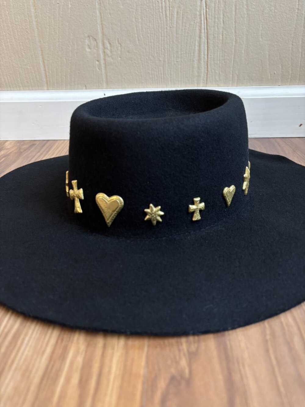 Lack of Color Celestial Black Australian Wool Boater Hat - Picture 2 of 11